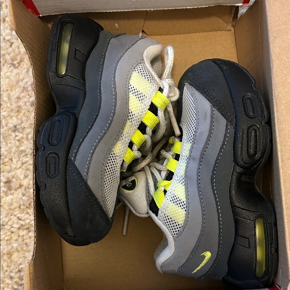 Nike Kids Sneakers - Black, Gray, and Yellow